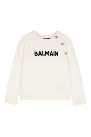 maglione in lana bianco BALMAIN PARIS KIDS | BV9B00Z2409102NE